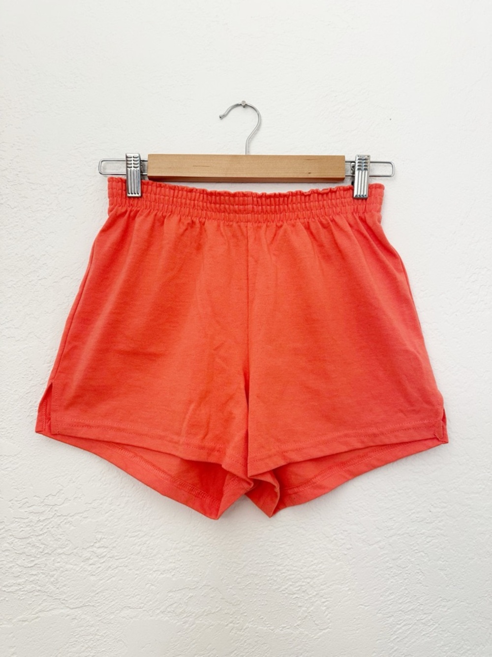 Vintage Y2K Soffe Coral Pink Cotton Blend Elastic Waist Shorts